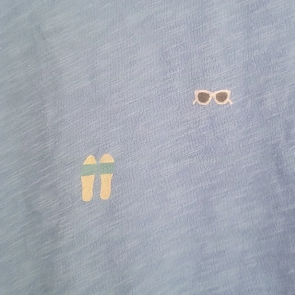 J. Crew Blue Short Sleeve Beach Day Tee Size Medium